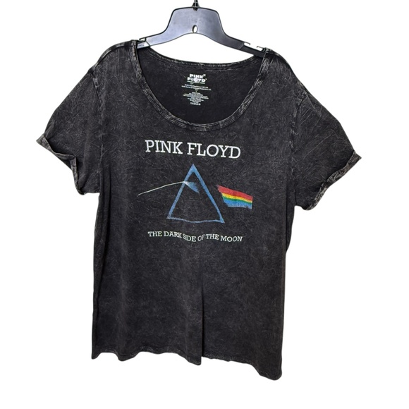 Pink Floyd Dark Side of The Moon Unisex Distressed Cuffed Sleeve Tee - Picture 4 of 10